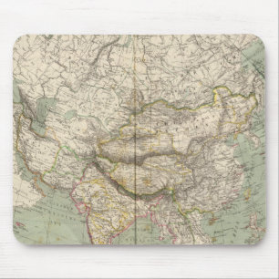 Mousepad Mapa do Atlas Asiático mostrando divisões polít