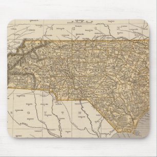 Mousepad Mapa do Atlas da Carolina do Norte