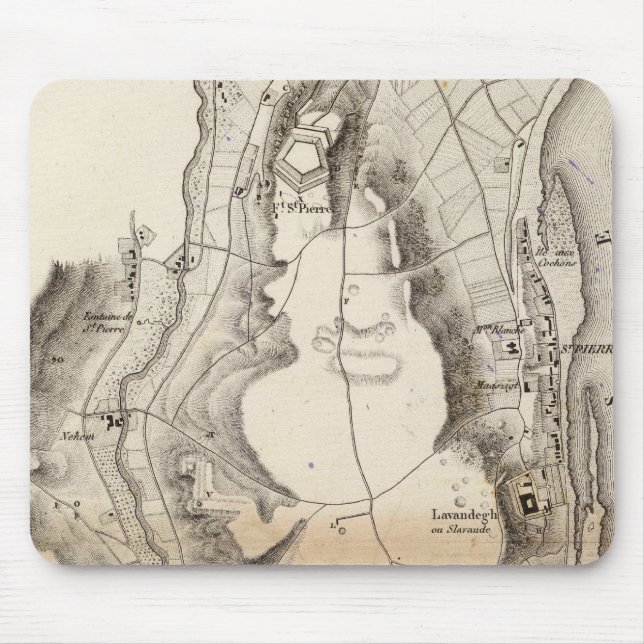 Mousepad Mapa do Atlas do Plateau da Rua (Frente)
