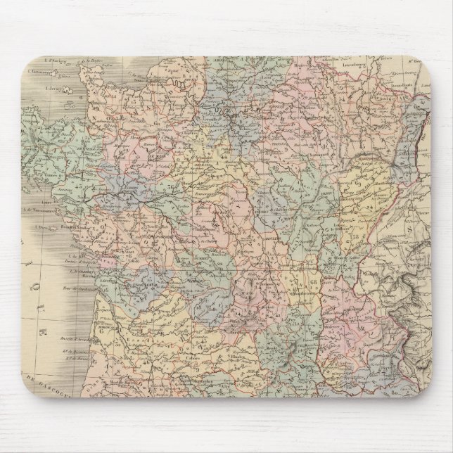 Mousepad Mapa do Atlas França (Frente)