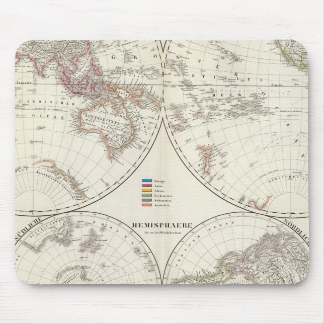 Mousepad Mapa do Atlas Planiglob der Erde (Frente)