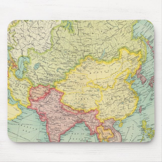 Mousepad Mapa do atlas político da Ásia (Frente)