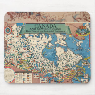 Mousepad Mapa do Canadá - Recursos Naturais e Industriais