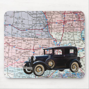 Mousepad Mapa do Carro vintage