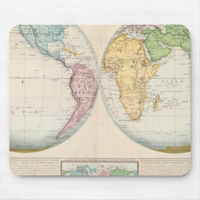 Mousepad Mapa do Clima do Duplo Hemisfério (Frente)