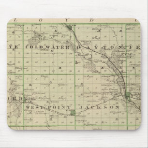 Mousepad Mapa do Condado de Butler, Estado de Iowa