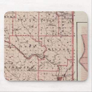 Mousepad Mapa do condado de Dearborn com Greendale