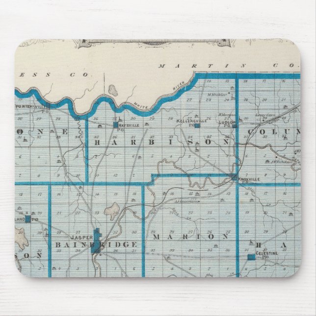 Mousepad Mapa do Condado de Dubois (Frente)