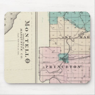Mousepad Mapa do Condado de Green Lake, Estado de Wisconsin