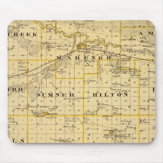 Mousepad Mapa do Condado de Iowa (Frente)