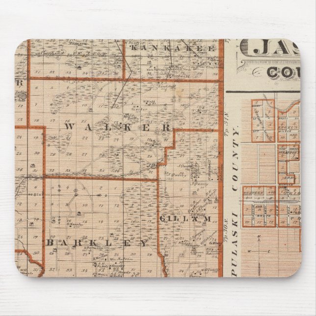 Mousepad Mapa do condado de Jasper (Frente)