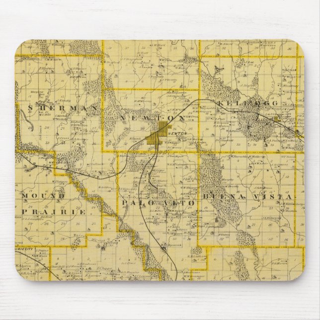 Mousepad Mapa do Condado de Jasper, Estado de Iowa (Frente)