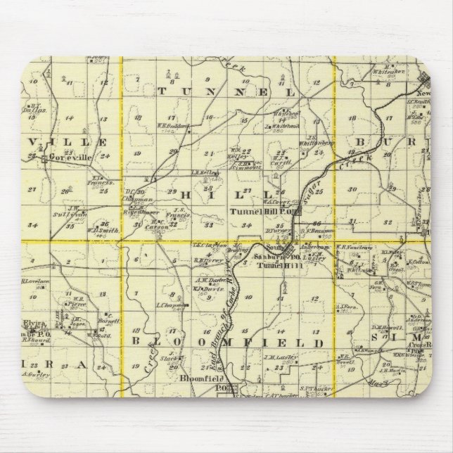 Mousepad Mapa do Condado de Johnson e de Viena (Frente)