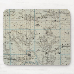 Mousepad Mapa do Condado de Keokuk, Estado de Iowa