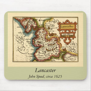 Mousepad Mapa do condado de "Lancaster" Lancashire