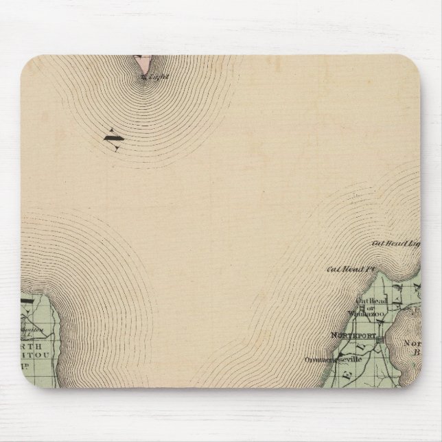 Mousepad Mapa do Condado de Leelanau, Michigan (Frente)