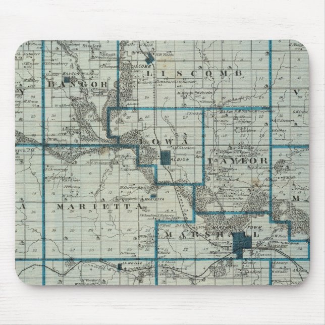 Mousepad Mapa do Condado de Marshall, Estado de Iowa (Frente)