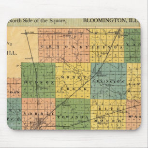 Mousepad Mapa do Condado de McLean, Illinois 1886