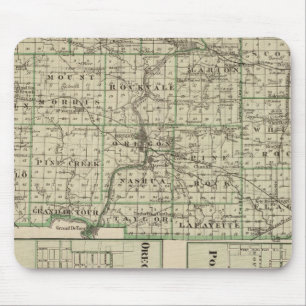 Mousepad Mapa do Condado de Ogle, Polo e Oregon