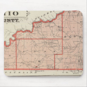 Mousepad Mapa do condado de Ohio com Cidade da Ascensão Su