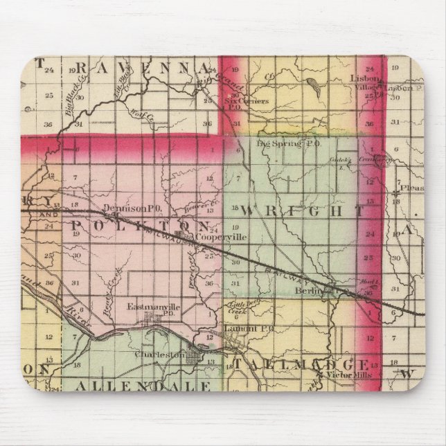 Mousepad Mapa do Condado de Ottawa, Michigan (Frente)