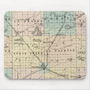 Mousepad Mapa do Condado de Walworth, Estado de Wisconsin