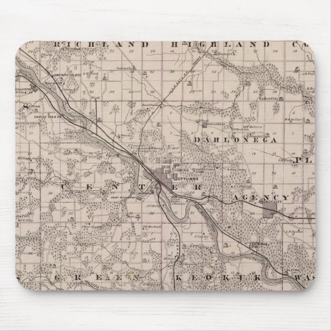 Mousepad Mapa do Condado de Wapello, Estado de Iowa (Frente)