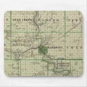 Mousepad Mapa do Condado de Webster, Estado de Iowa