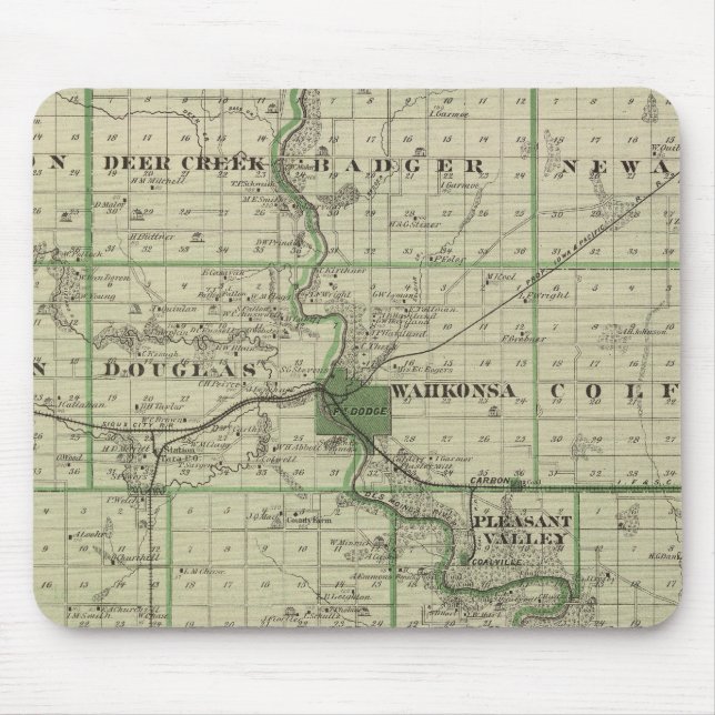 Mousepad Mapa do Condado de Webster, Estado de Iowa (Frente)