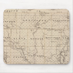 Mousepad Mapa do Condado de Woodbury, Estado de Iowa