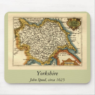 Mousepad Mapa do condado de Yorkshire, Inglaterra
