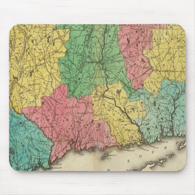 Mousepad Mapa Do Connecticut (Frente)