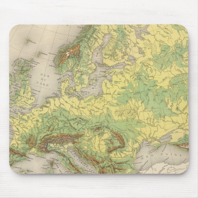 Mousepad Mapa do contorno da Europa (Frente)