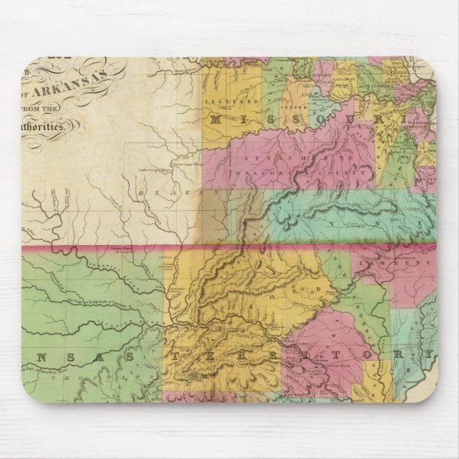 Mousepad Mapa do Estado de Missouri (Frente)
