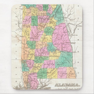 Mousepad Mapa do Estado do Alabama (1827)