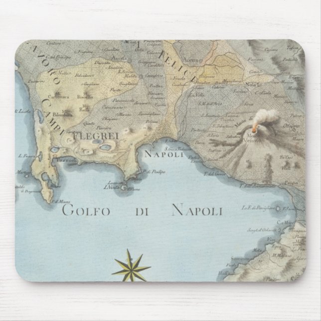 Mousepad Mapa do golfo de Nápoles e de arredores (Frente)