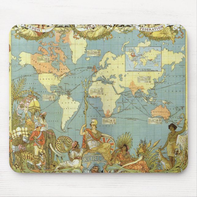 Mousepad Mapa do Império Britânico (Frente)