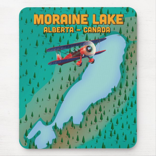 Mousepad Mapa do lago Moraine Alberta Canadá (Frente)