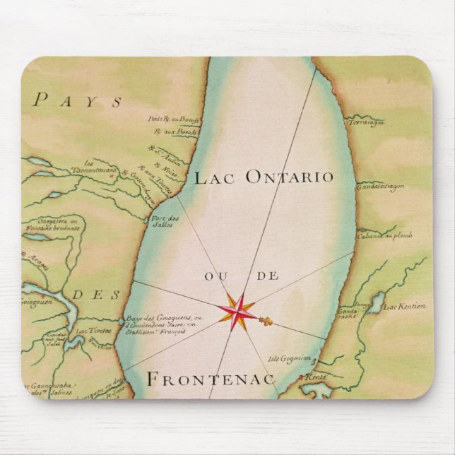 Mousepad Mapa do Lago Ontário (Frente)