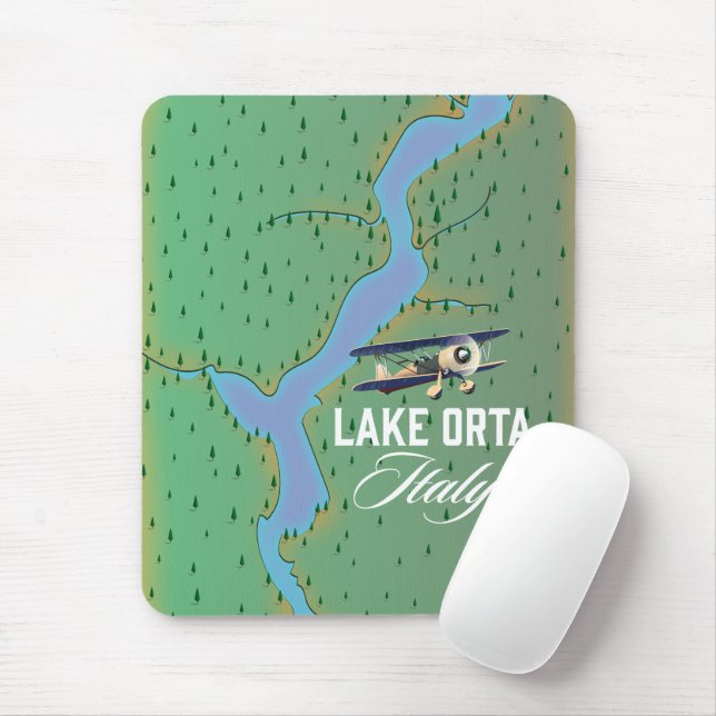 Mousepad Mapa do lago Orta Itália (Com mouse)