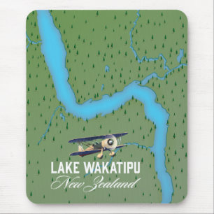 Mousepad Mapa do Lago Wakatipu Nova Zelândia