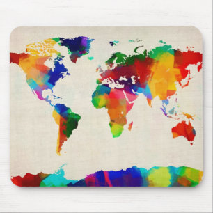 Mousepad Mapa do mapa do mundo da partitura velha