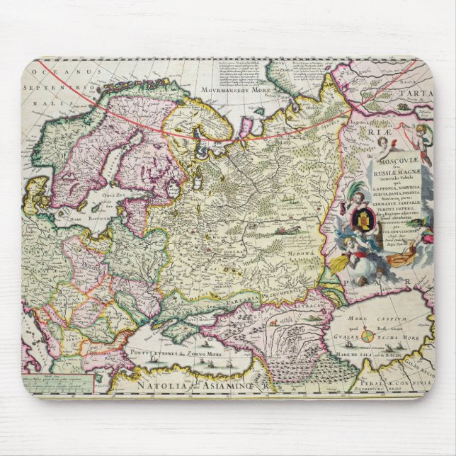 Mousepad Mapa do menor de Ásia (Frente)