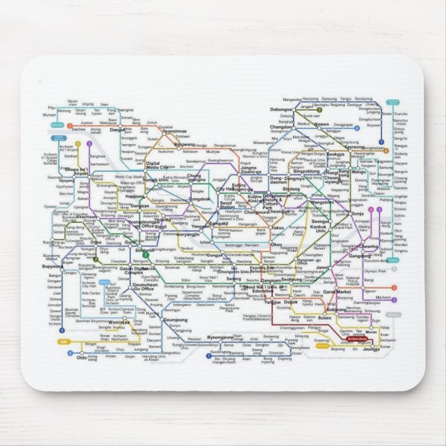 Mousepad Mapa do metro de Seoul (Frente)