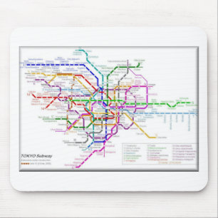 Mousepad Mapa do metro de Tokyo