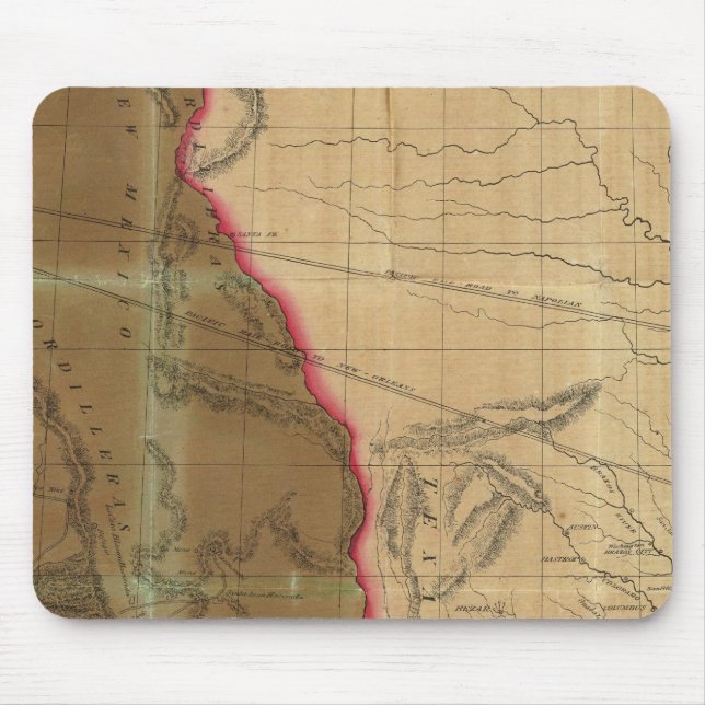 Mousepad Mapa do México Mostrando o Lugar da Guerra (Frente)