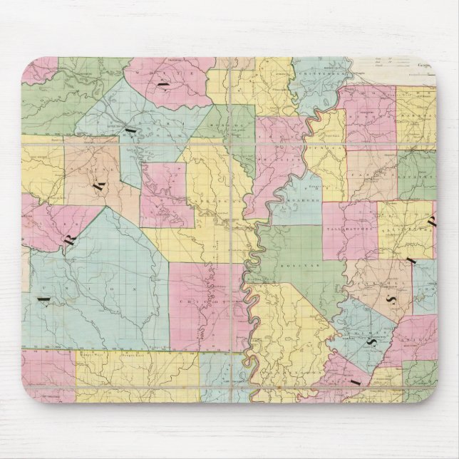 Mousepad Mapa do Mississippi, Louisiana e Arkansas (Frente)