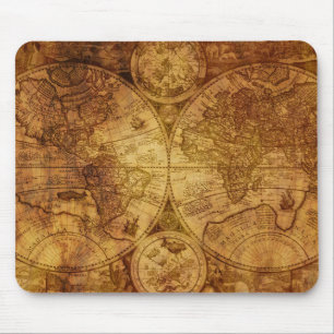 Mousepad Mapa do mundo antigo velho histórico