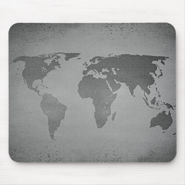 Mousepad Mapa do mundo branco e preto da Vintage (Frente)