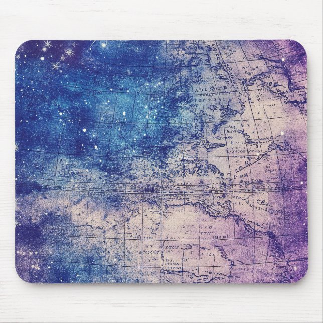 Mousepad Mapa do Mundo Celestial Roxo (14) (Frente)
